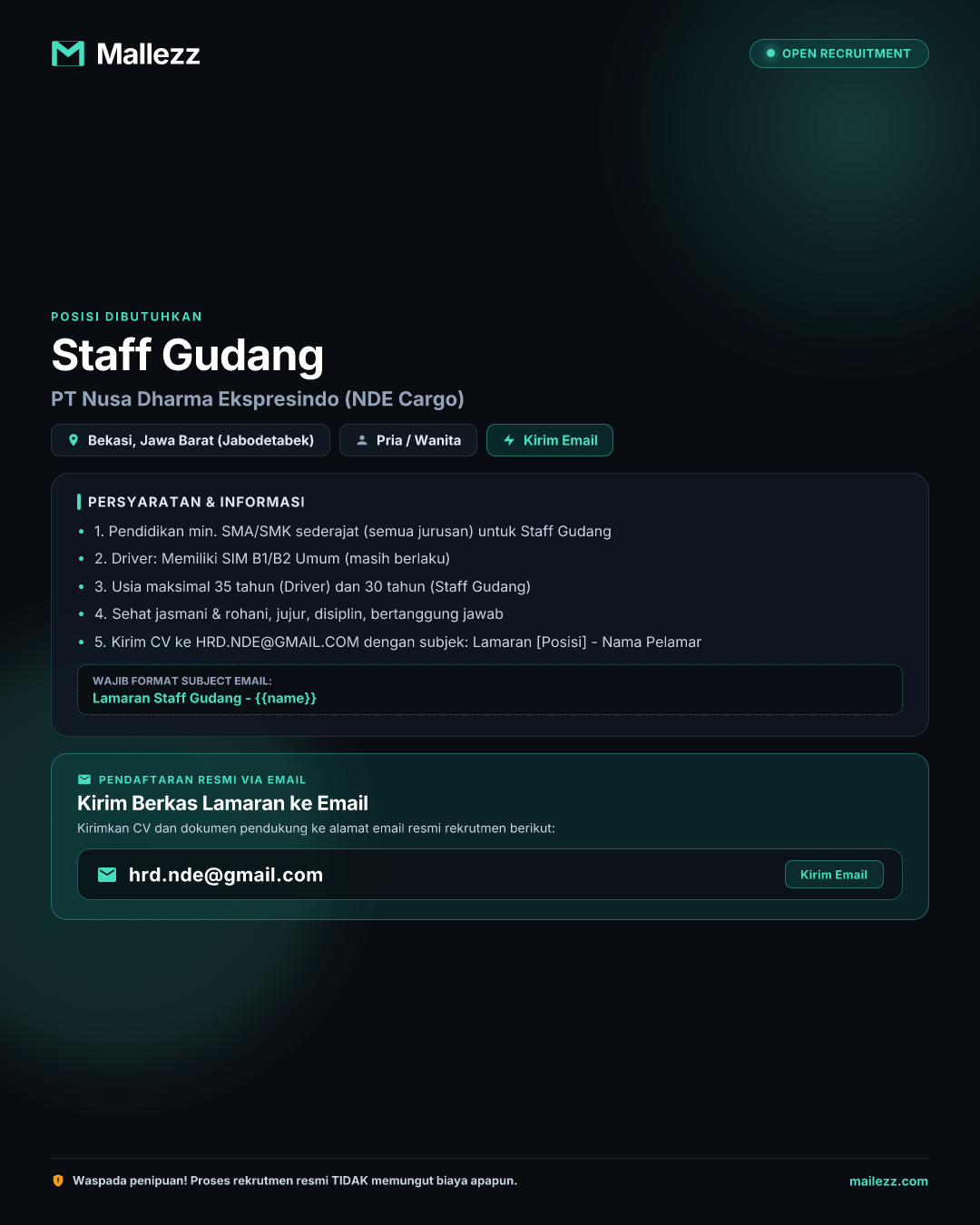 PT Nusa Dharma Ekspresindo (NDE Cargo)