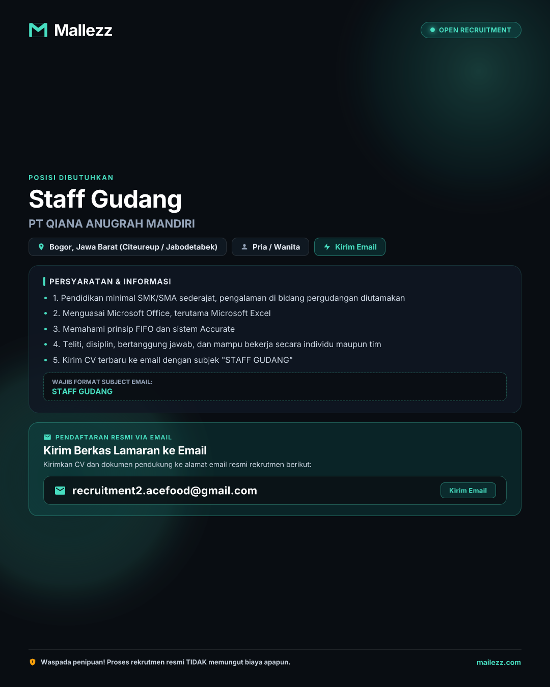 PT QIANA ANUGRAH MANDIRI