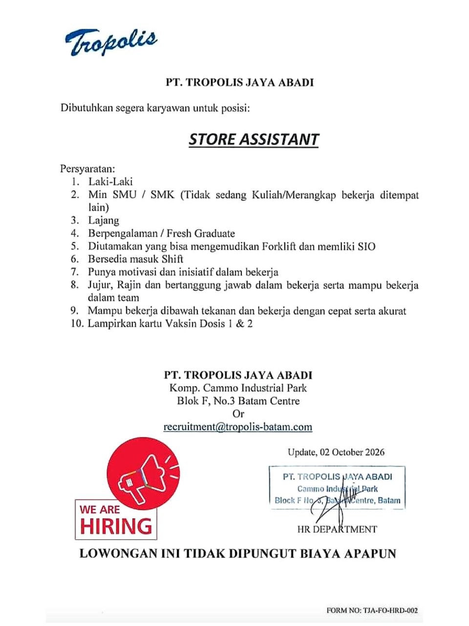 PT. TROPOLIS JAYA ABADI