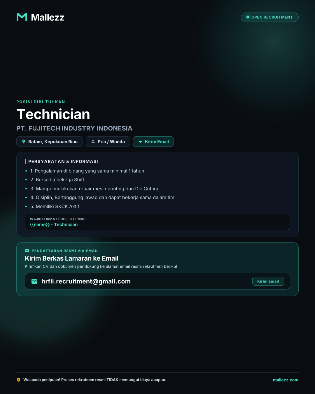 PT. FUJITECH INDUSTRY INDONESIA