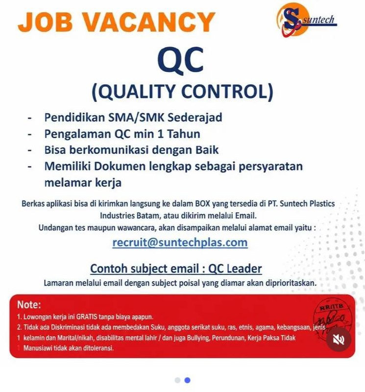 PT. Suntech Plastics Industries Batam