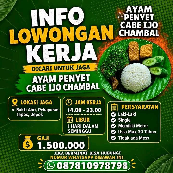 Ayam Penyet Cabe Ijo Chambal