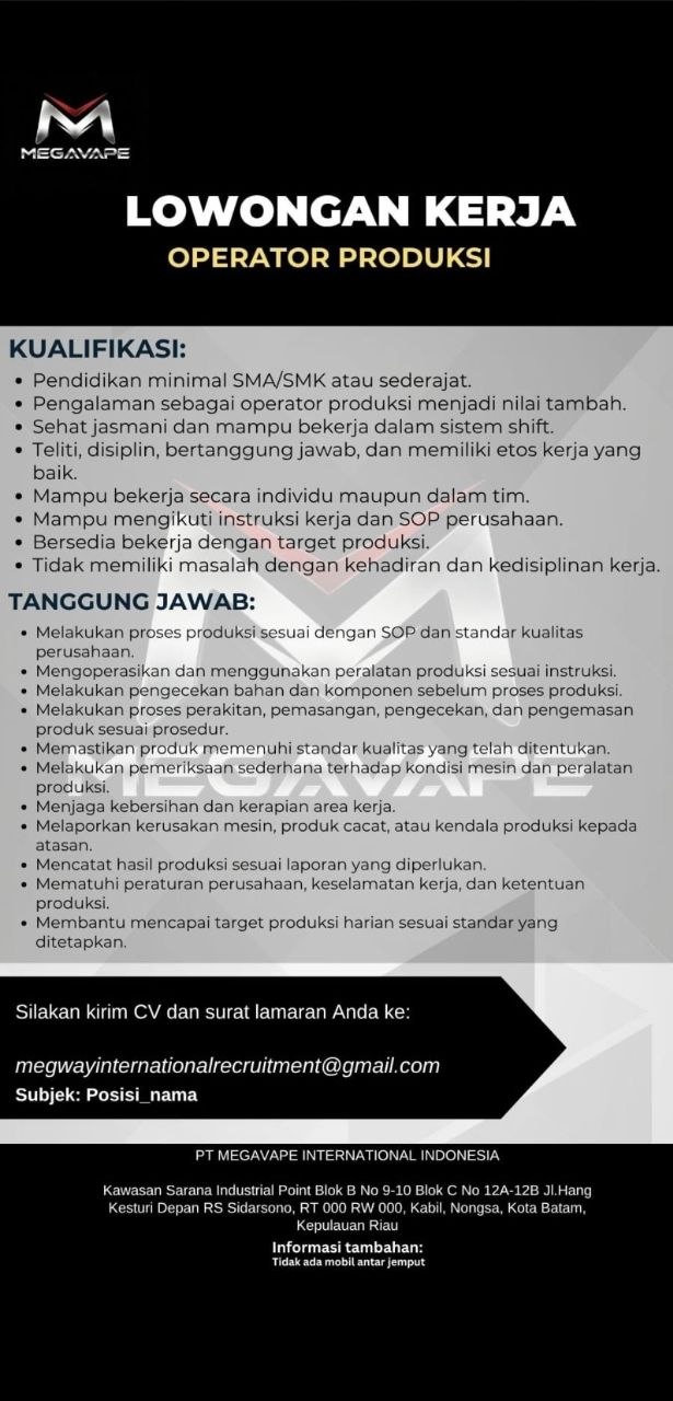 PT MEGAVAPE INTERNATIONAL INDONESIA