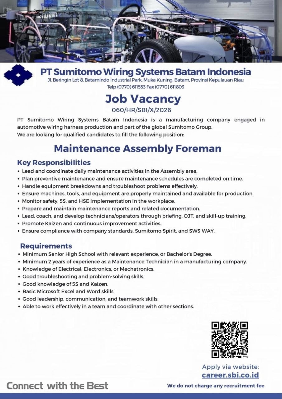 PT Sumitomo Wiring Systems Batam Indonesia