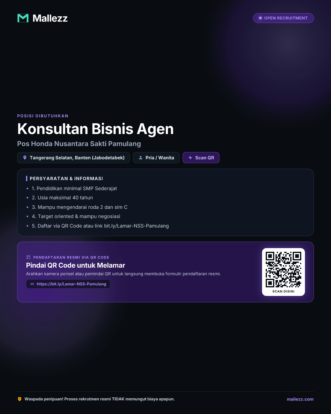 Pos Honda Nusantara Sakti Pamulang